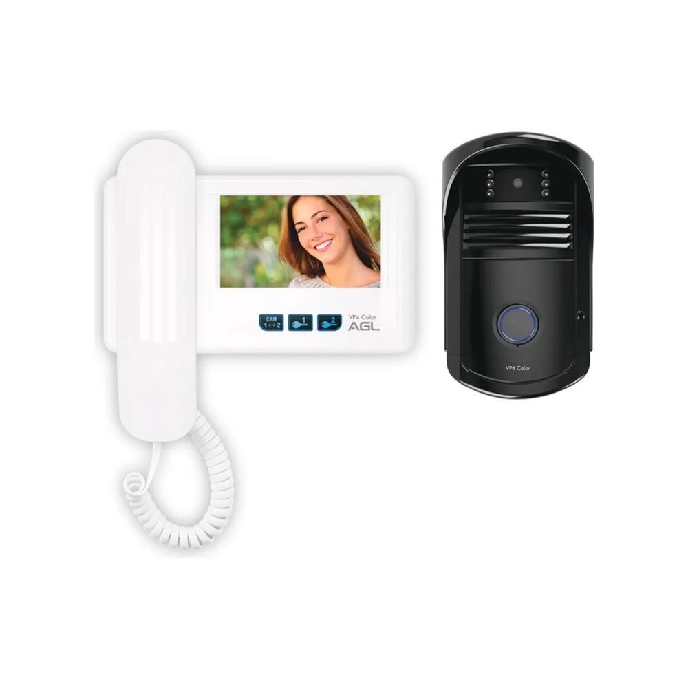 Vídeo Porteiro AGL VP4 Color, Monitor 4, Comunicação e Controle de Acesso, Preto