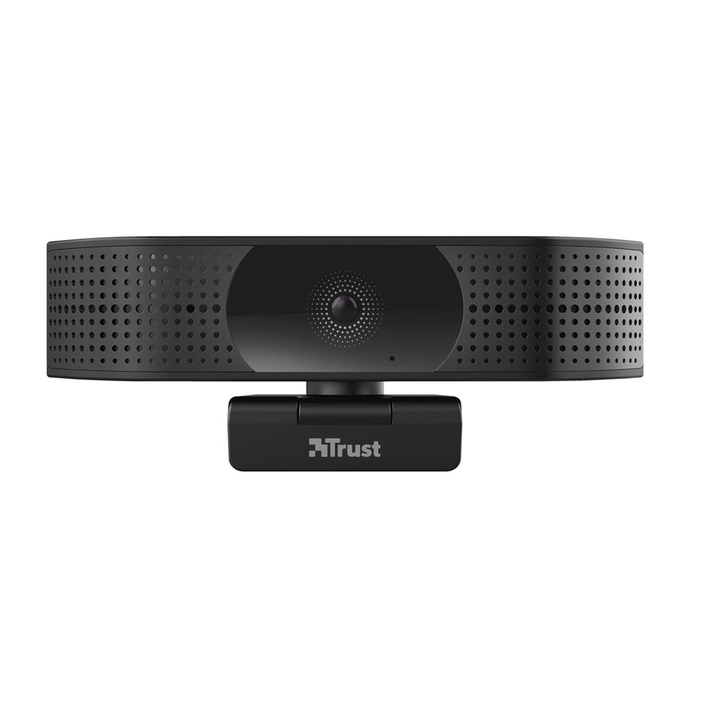 Webcam Trust Teza Ultra HD 4K, 60 FPS, Foco Automático, Microfone Duplo, Tripé, USB-C/USB-A, Preto – 24280