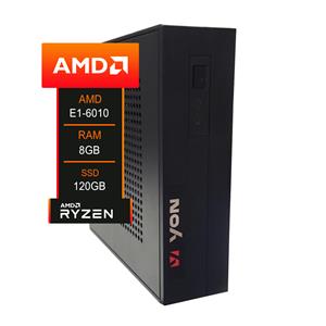 Computador YON ITX A68N2100K, AMD E1-6010, 8GB RAM, DDR3, 120GB SSD, Windows 10, Office 365 Trial