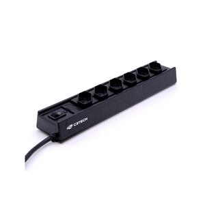 Filtro de Linha C3Tech FL-61BK, Com 6 Tomadas, Chave On/Off, Preto