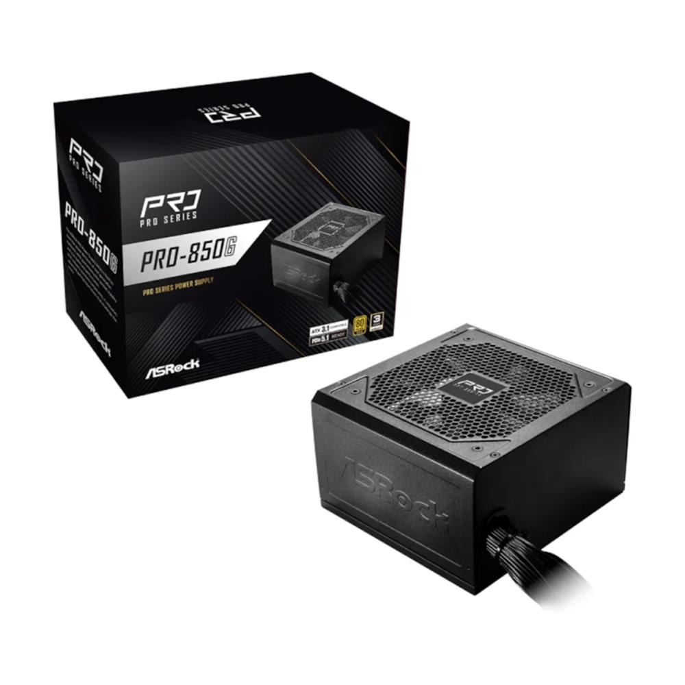 Fonte ASRock Pro Series Pro-850G, 850W, 80 Plus Gold, PFC Ativo, Preto