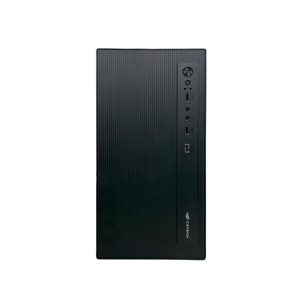 Gabinete C3Tech MT-36BK, Micro-ATX, com Fonte 200W, 2 USB 2.0, Áudio HD, Suporte SSD/HDD, Preto
