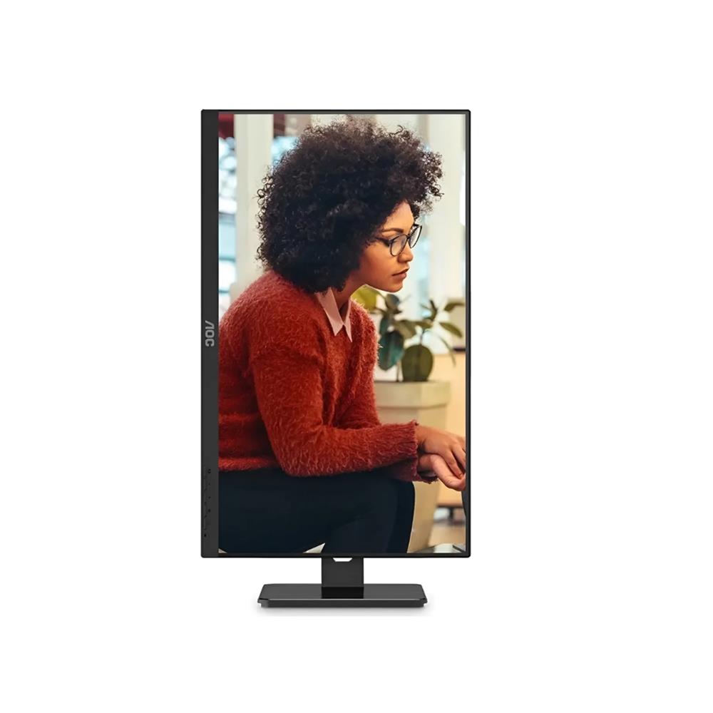 Monitor AOC 24E3QF, 23.8”, Full HD 1920x1080, IPS, 100Hz, 4ms, HDMI DisplayPort VGA, Ajuste de Altura, Preto
