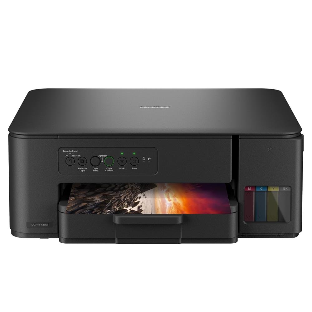 Impressora Multifuncional Brother DCP-T430W, Colorida, USB, Wi-Fi, Conexão USB