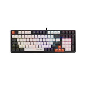 Teclado Mecânico Gamer New Hero Arkana, RGB, Switch Blue, ABNT2, USB, Branco e Cinza