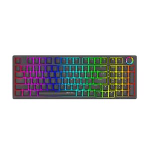 Teclado Mecânico Gamer New Hero Warlock, RGB, Switch Blue, ABNT2, USB, Preto