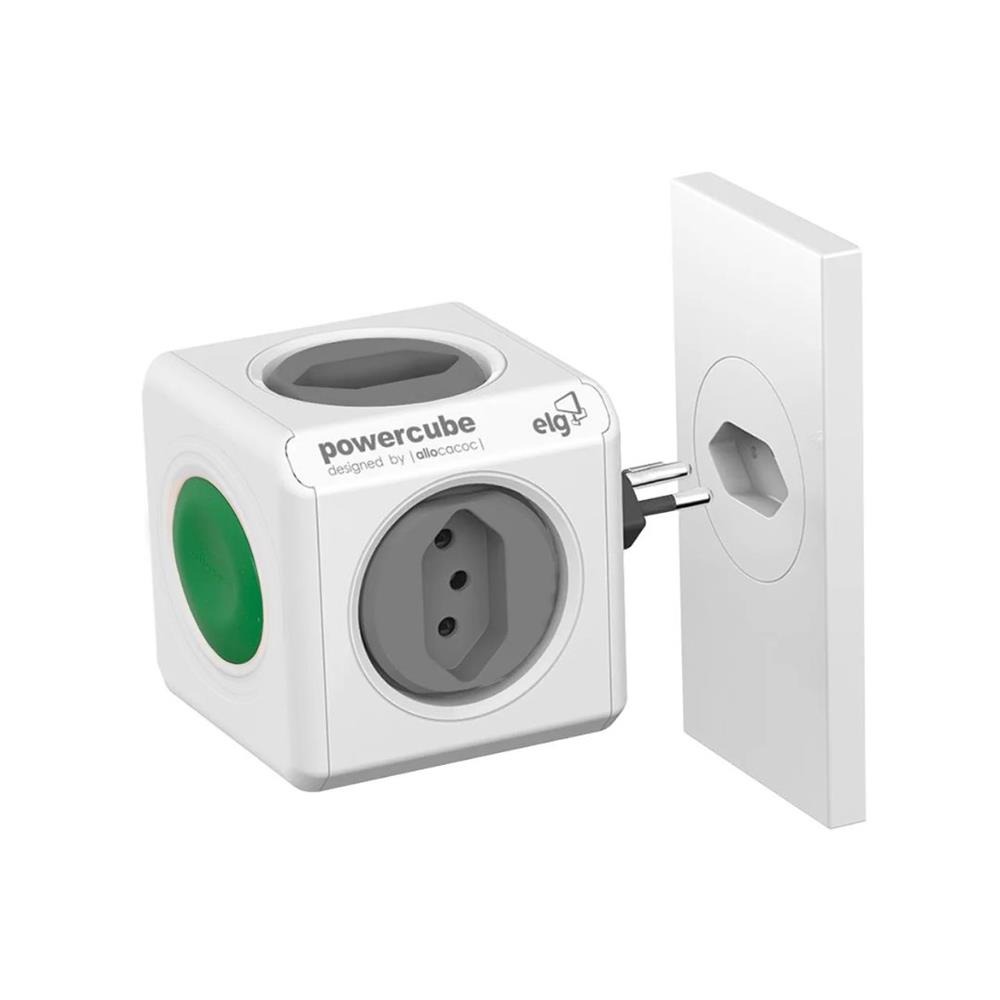 Adaptador Multiplicador Powercube ELG, Bivolt 4 Tomadas, Com Botão On/Off - PWC-R4SW