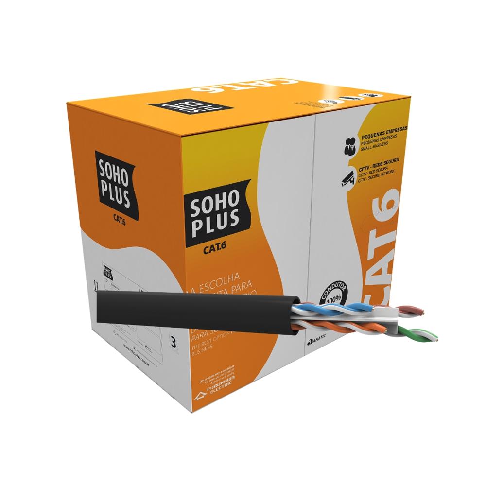 Cabo Lan CAT6 4P Sohoplus 305M CMX Preto