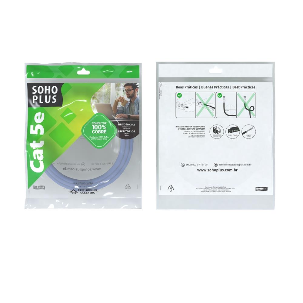 Cabo Patch Furukawa CORD CAT5E T568A/B 2.5M Cinza
