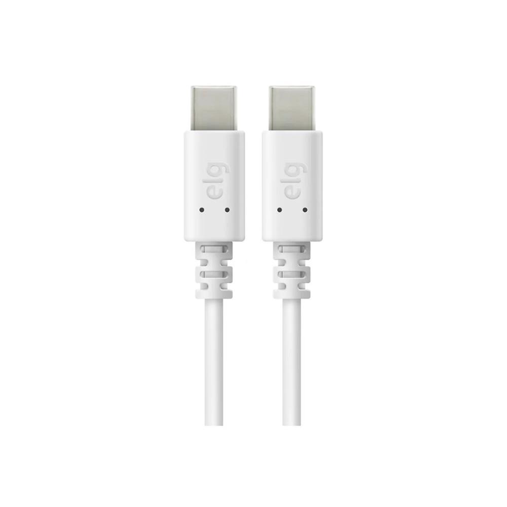 Cabo ELG USB-C para USB-C, Reversível, Recarga e Sincronização, 1 Metro, Branco, TC2TC