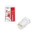 Conector de Rede RJ45, Macho, Kit com 5 Peças, Cat5e/Cat6, Transparente