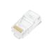 Conector de Rede RJ45, Macho, Kit com 5 Peças, Cat5e/Cat6, Transparente