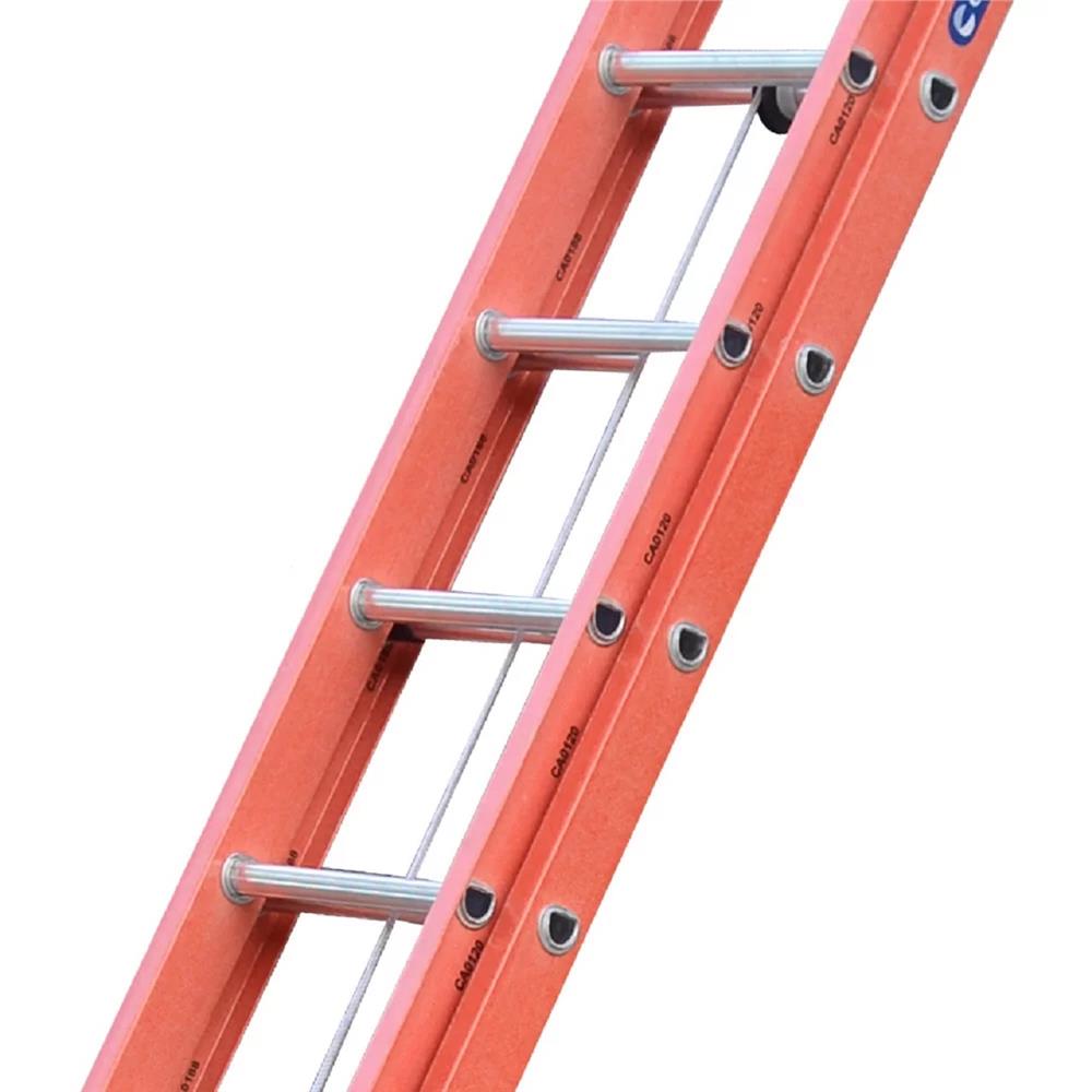 Escada Extensível Vazada EFV-19, com Até 6 Metros, Laranja