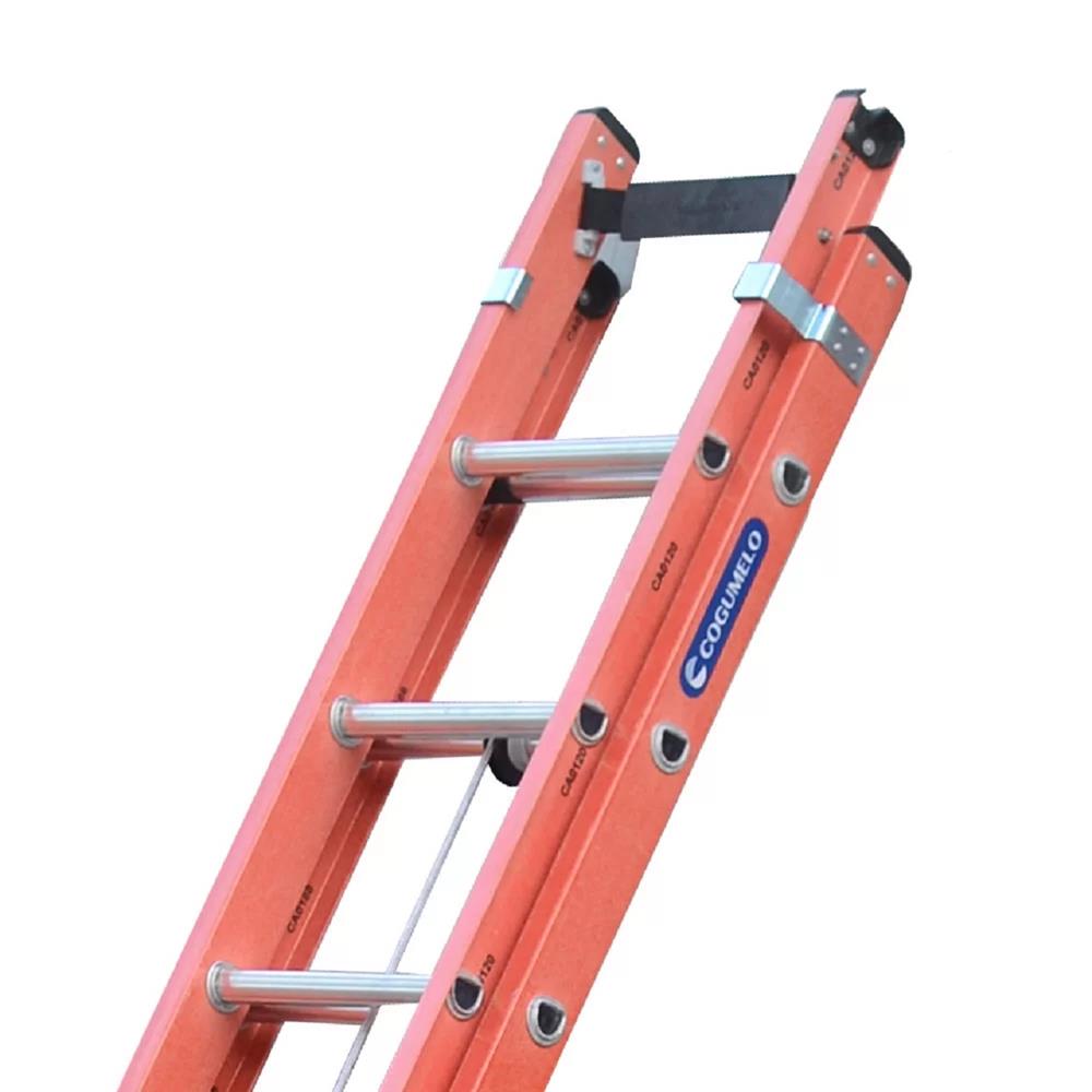 Escada Extensível Vazada EFV-19, com Até 6 Metros, Laranja