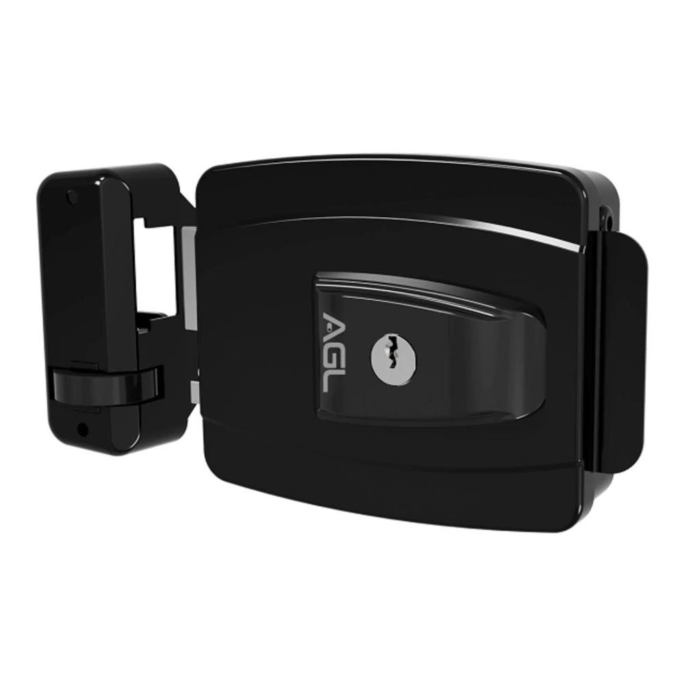 Fechadura AGL AL100, Externa, 12V, Cilindro Ajustável, IP65, Preto
