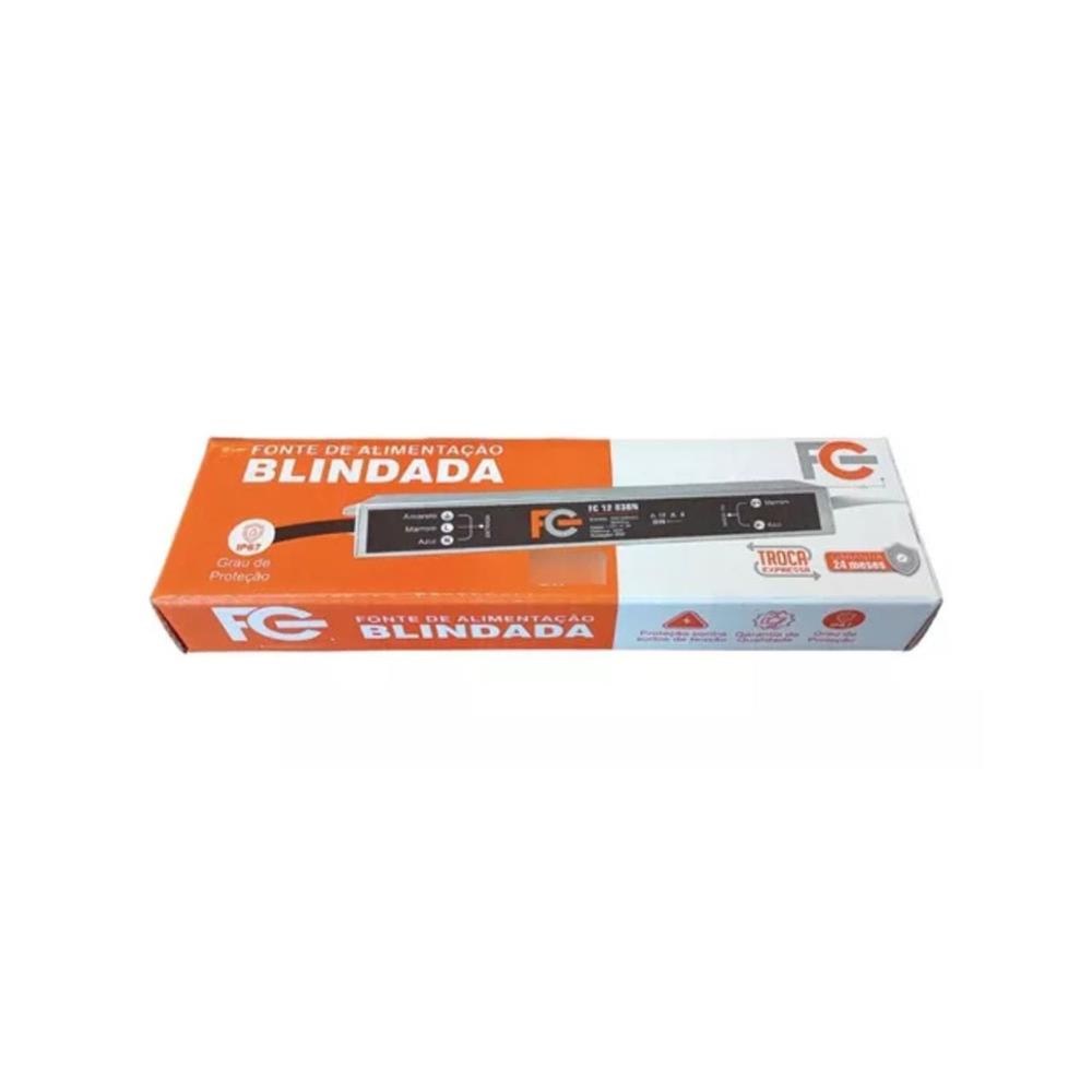Fonte Blindada FC FC120BN, 12v, 3a, 36w, IP67