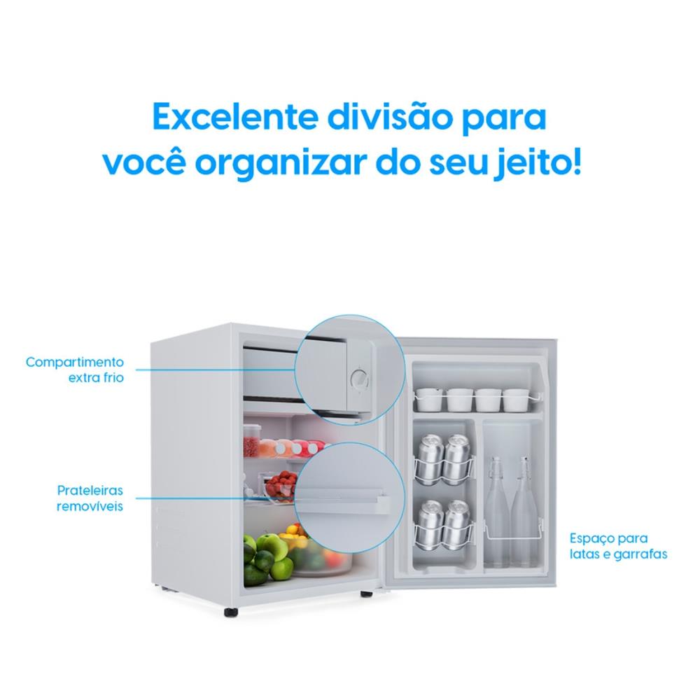 Frigobar Elgin 70 Litros, Porta Reversível e Compartimento Extra Frio, Branco, BAFN070D2NA