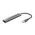 Hub USB-C Trust Halyx, USB-A 3.2, 4 Portas, Cinza