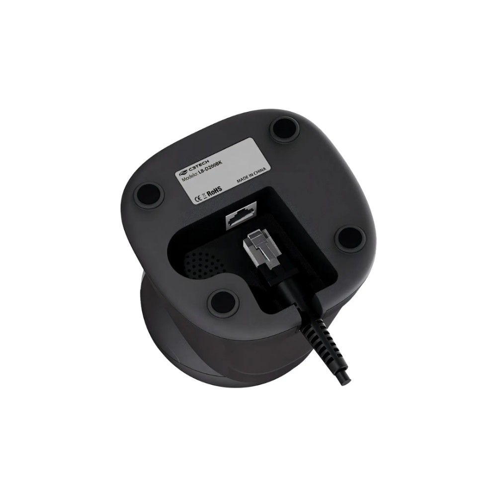 Leitor de Código de Barras C3Tech, 1D/2D, USB, Fixo, Preto, LB-D200BK