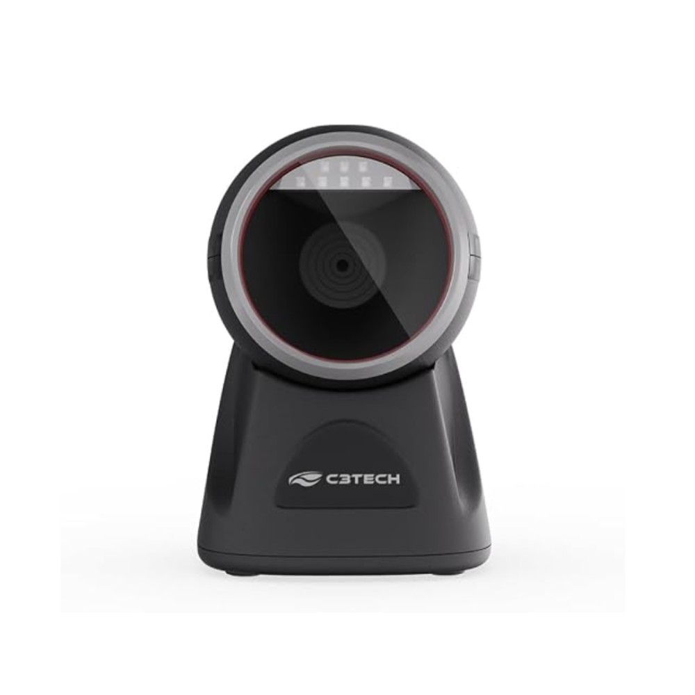 Leitor de Código de Barras C3Tech, 1D/2D, USB, Fixo, Preto, LB-D200BK