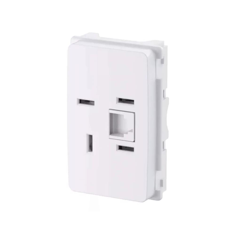 Módulo Tomada RJ11 Legrand Pial Zeffia 680155, Padrão Telebras 2 Fios, Branco