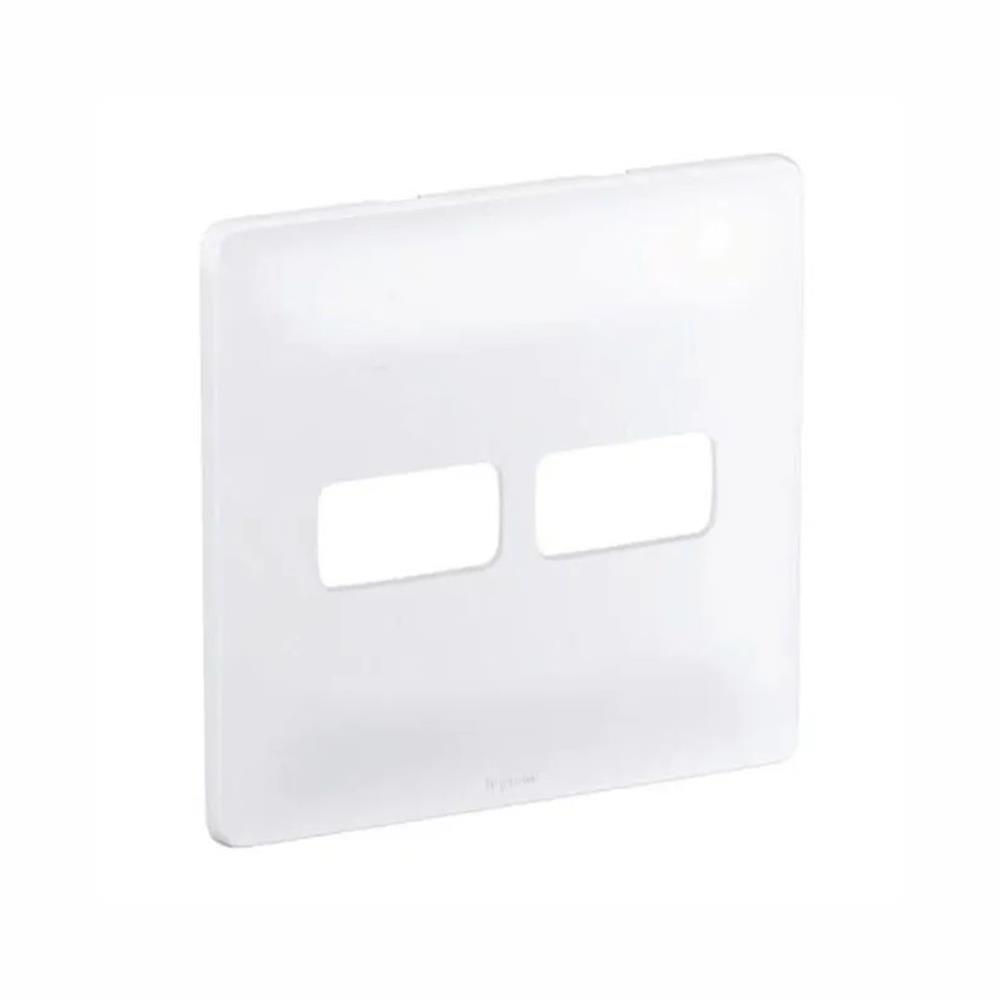 Placa 1+1 Posto Horizontal 4×4" Legrand, Zeffia, Branca