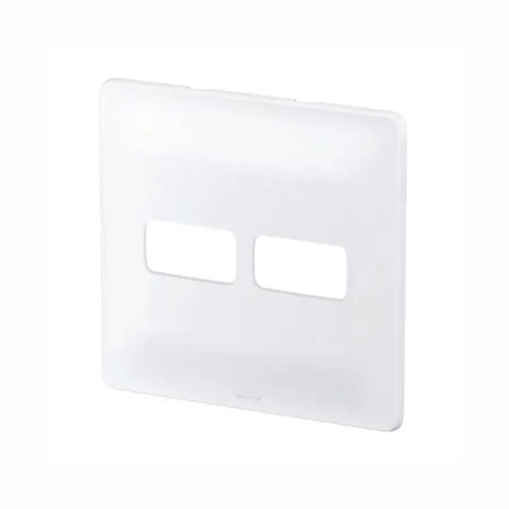 Placa 1+1 Posto Horizontal 4×4" Legrand, Zeffia, Branca