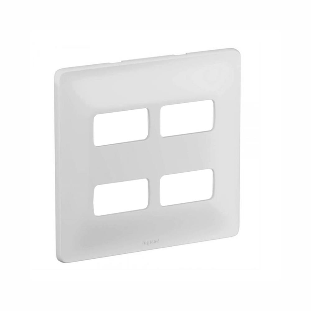 Placa 2+2 Postos Separados 4×4 Legrand, Pial Plus+, Branca
