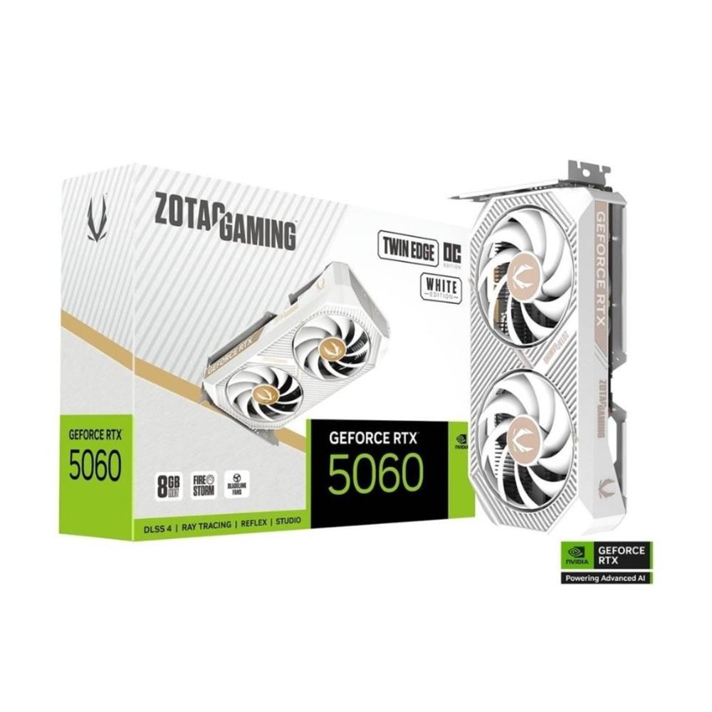 Placa de Vídeo ZOTAC Gaming GeForce RTX 5060 Twin Edge OC White Edition, 8 GB GDDR6, Branco