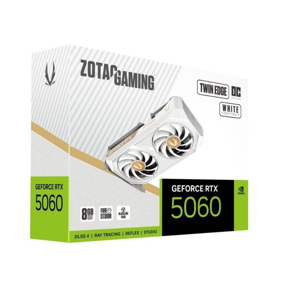 Placa de Vídeo ZOTAC Gaming GeForce RTX 5060 Twin Edge OC White Edition, 8 GB GDDR6, Branco