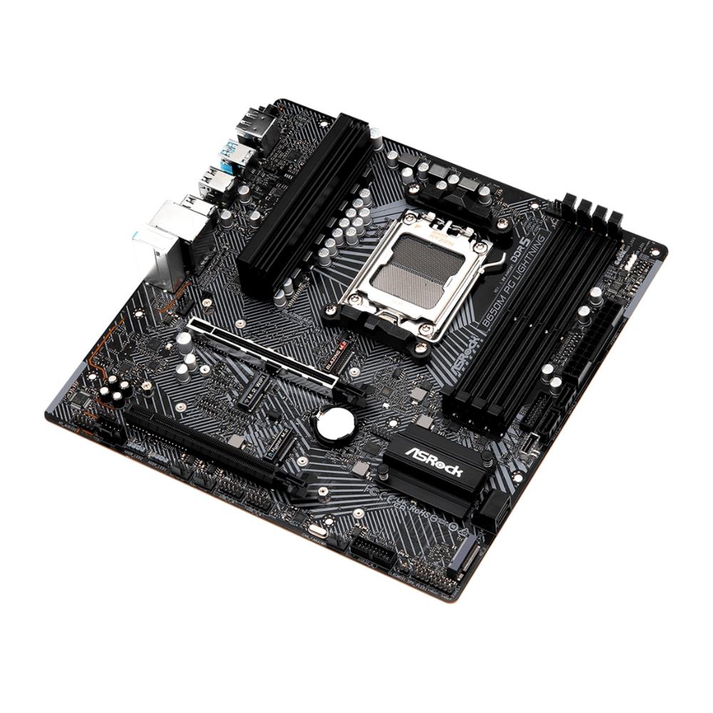 Placa-Mãe ASRock B650M PG Lightning, Ryzen AM5 B650, Micro ATX , DDR5, Preto