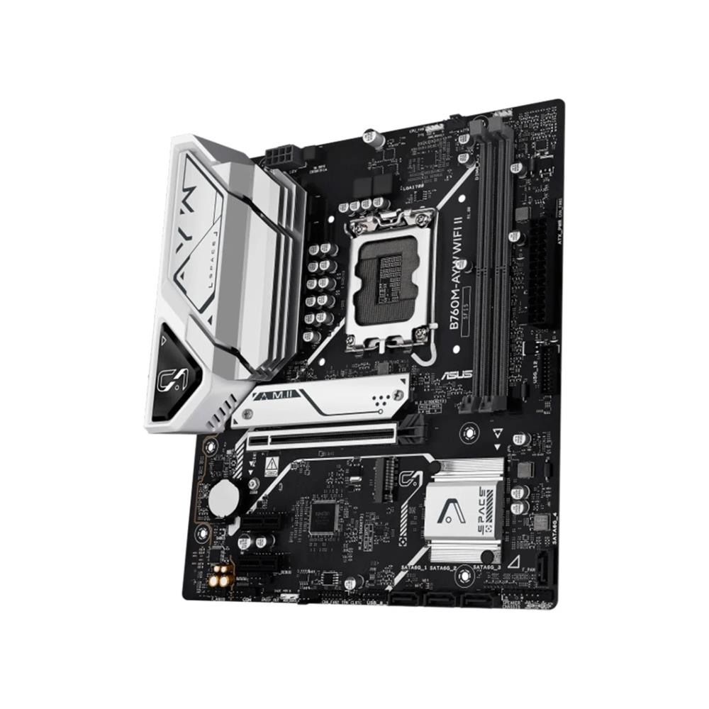 Placa Mãe ASUS B760M-AYW WIFI II, Intel LGA 1700, DDR5, Micro-ATX, Wi-Fi 6, Bluetooth 5.3
