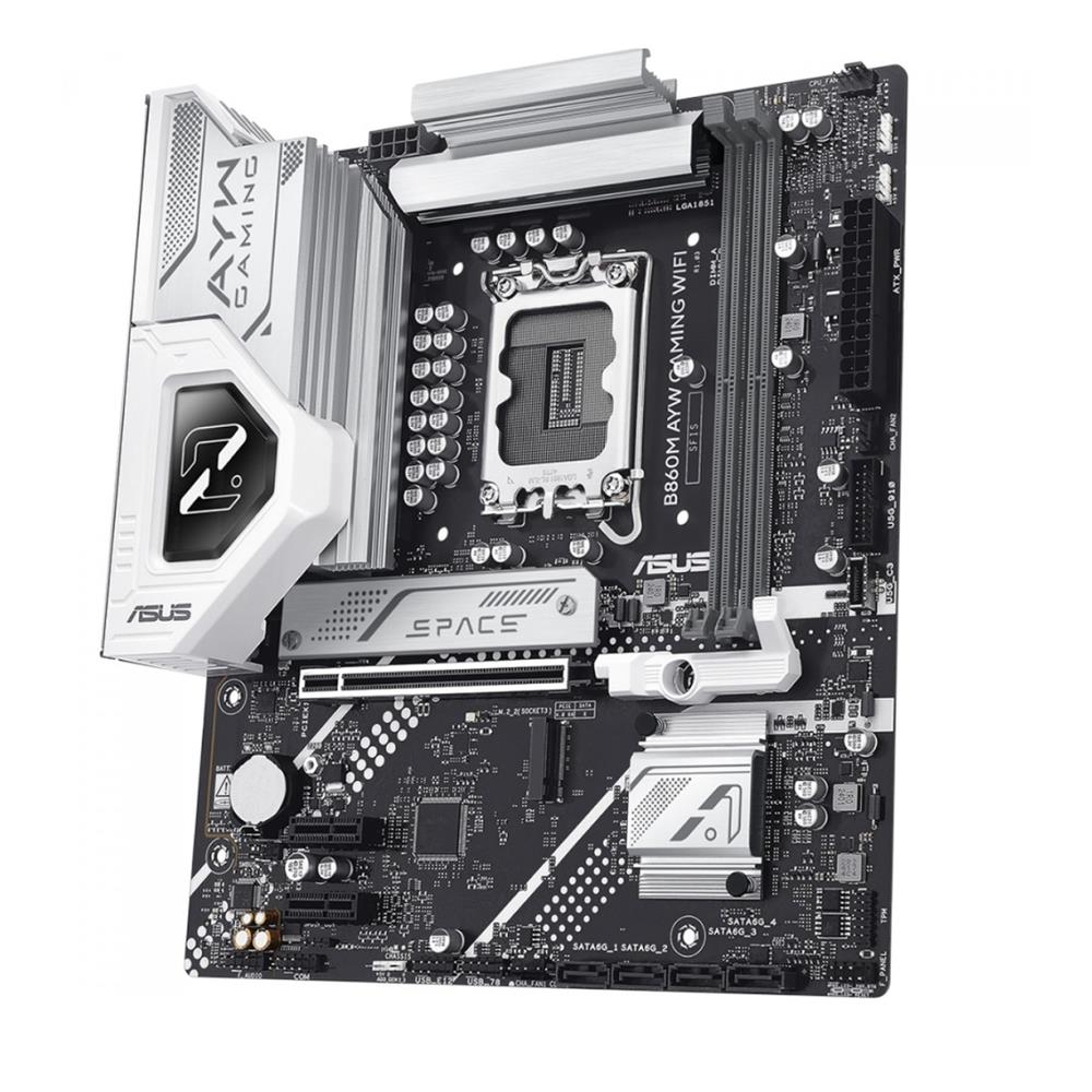 Placa Mãe Asus B860M AYW Gaming WiFi, Chipset B860, Intel LGA 1851, mATX, DDR5
