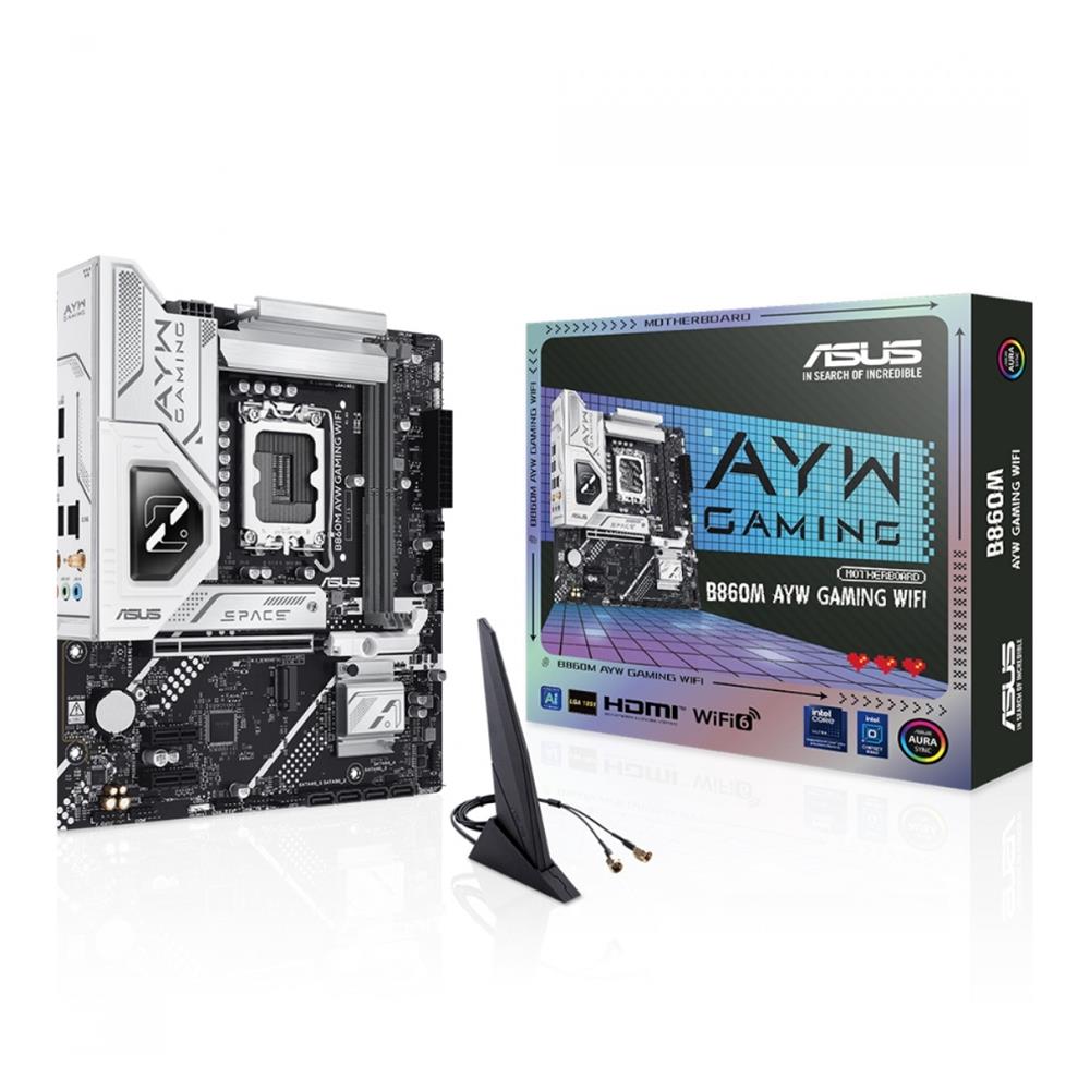 Placa Mãe Asus B860M AYW Gaming WiFi, Chipset B860, Intel LGA 1851, mATX, DDR5