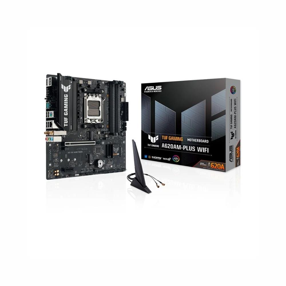 Placa Mãe ASUS TUF GAMING A620AM-PLUS WIFI, AMD AM5 , m-ATX, DDR5, Wi-fi6, Preto