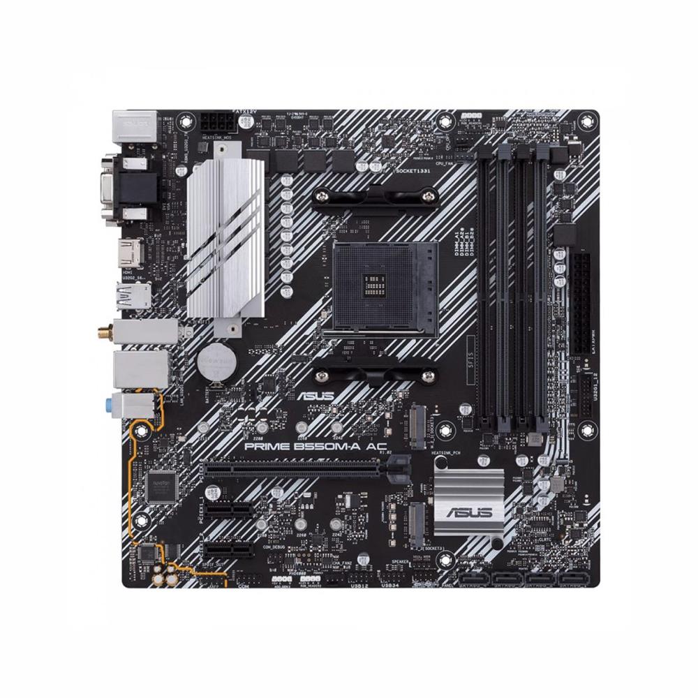 Placa Mãe Asus Prime B550M-A AC, Chipset B550, AMD AM4, mATX, DDR4, 90MB15K0-M0EAY0