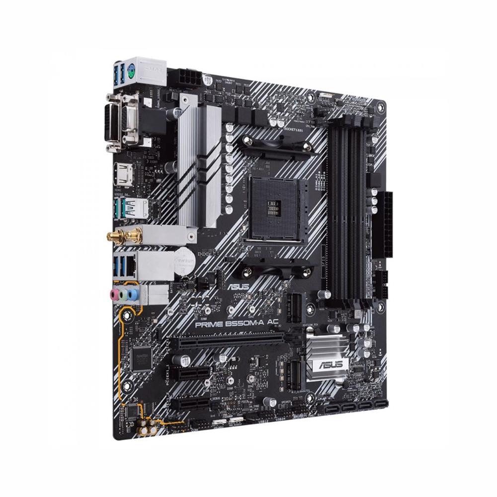 Placa Mãe Asus Prime B550M-A AC, Chipset B550, AMD AM4, mATX, DDR4, 90MB15K0-M0EAY0