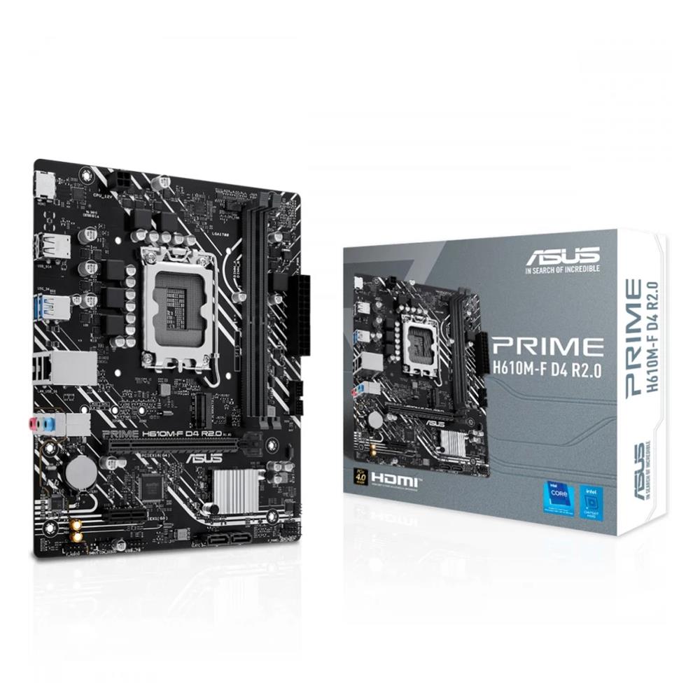 Placa Mãe ASUS PRIME H610M-F D4 R2.0, Intel H610, LGA 1700, Micro-ATX, 2 Slots DDR4, 1 Slot M.2