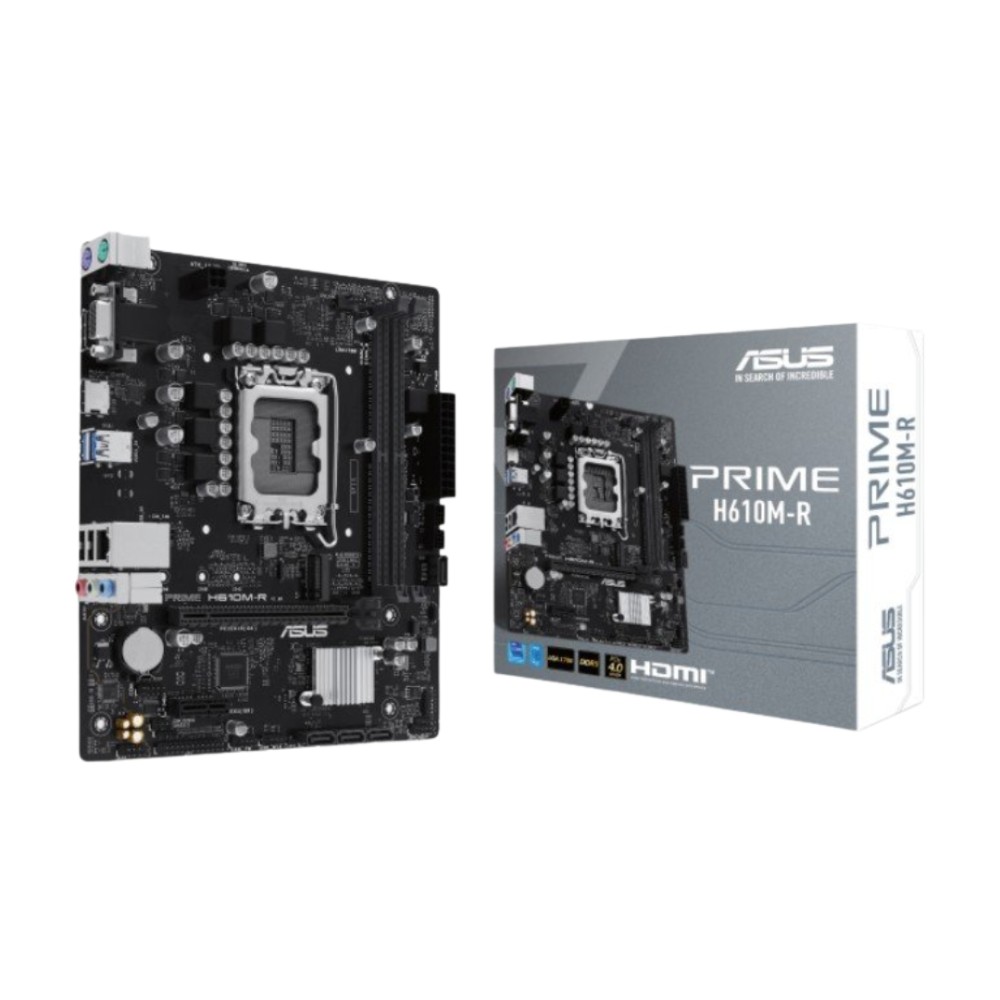 Placa-mãe ASUS Prime H610M-R, Socket LGA1700, Chipset Intel H610, mATX, DDR5, Preto
