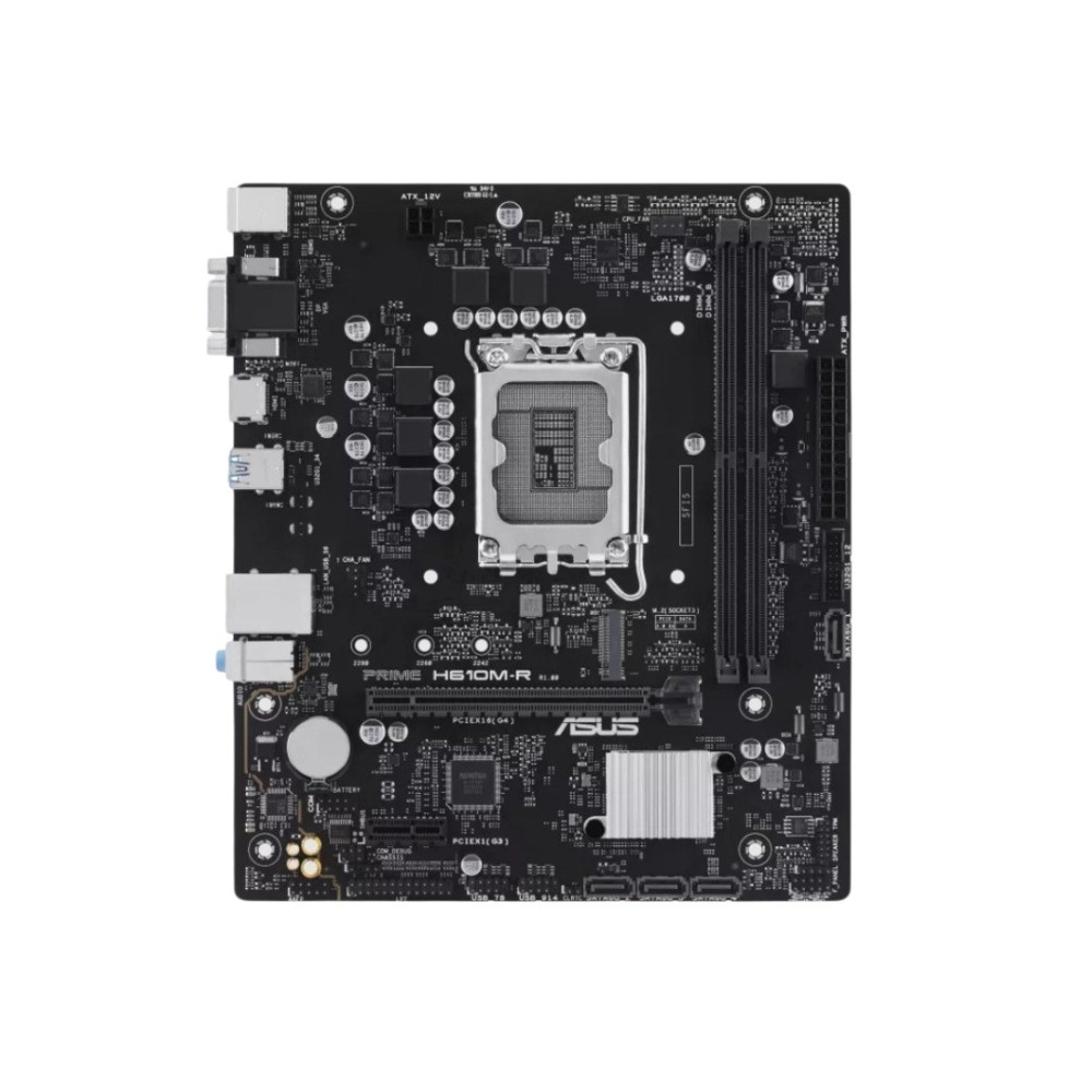 Placa-mãe ASUS Prime H610M-R, Socket LGA1700, Chipset Intel H610, mATX, DDR5, Preto
