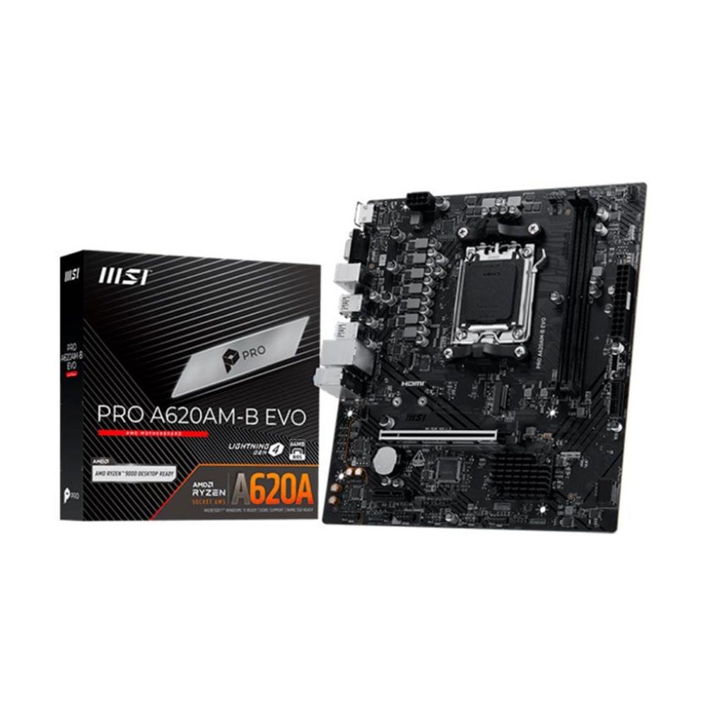 Placa Mãe MSI PRO A620AM-B EVO, AMD AM5, DDR5, Micro-ATX, HDMI, VGA, M.2 NVMe