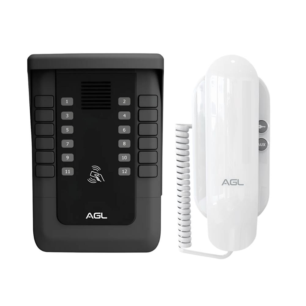 Porteiro Coletivo S500 Mifare AGL, 13,56 MHz, Bluetooth, 12 Pontos, Controle Via App, Preto