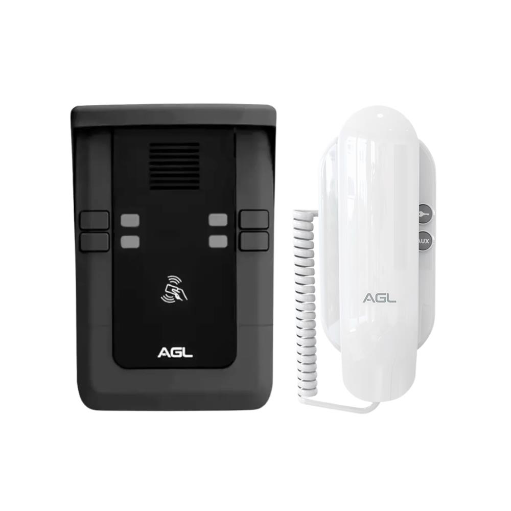 Porteiro Eletrônico Coletivo S-500 AGL, 4 Pontos, 13,56 MHz, Bluetooth, IP65, Preto