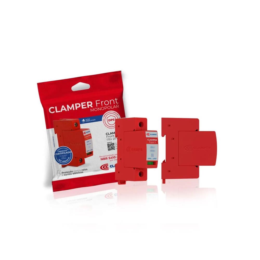 Protetor de Surtos Clamper Front V, 45kA, 275V, Vermelho