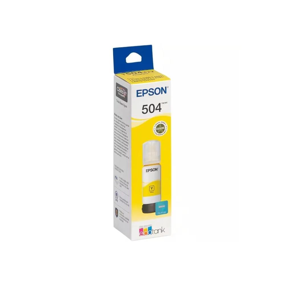 Refil de Tinta Epson T504 Amarelo, T504422, 70ml