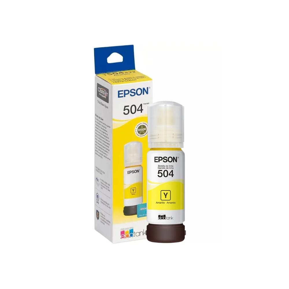 Refil de Tinta Epson T504 Amarelo, T504422, 70ml