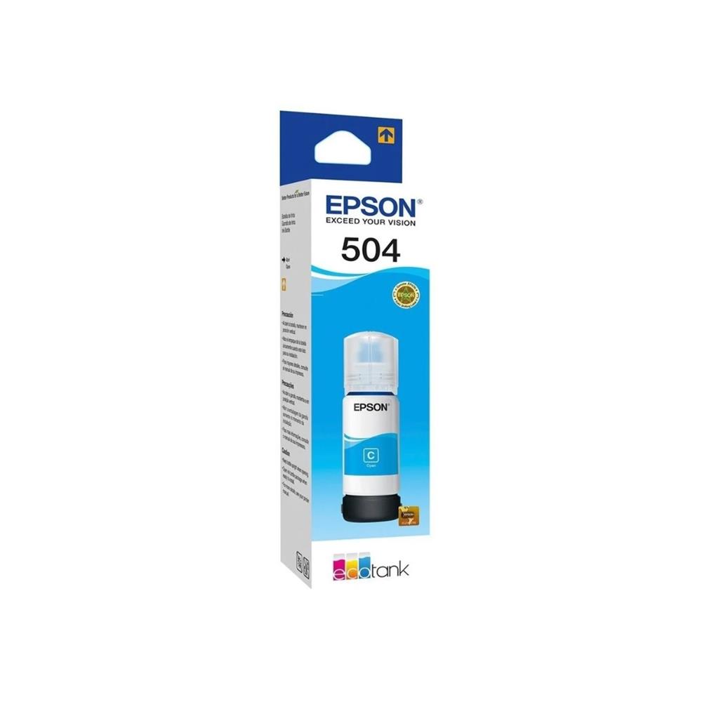 Refil de Tinta Epson T504 Ciano, 70ml, T504222