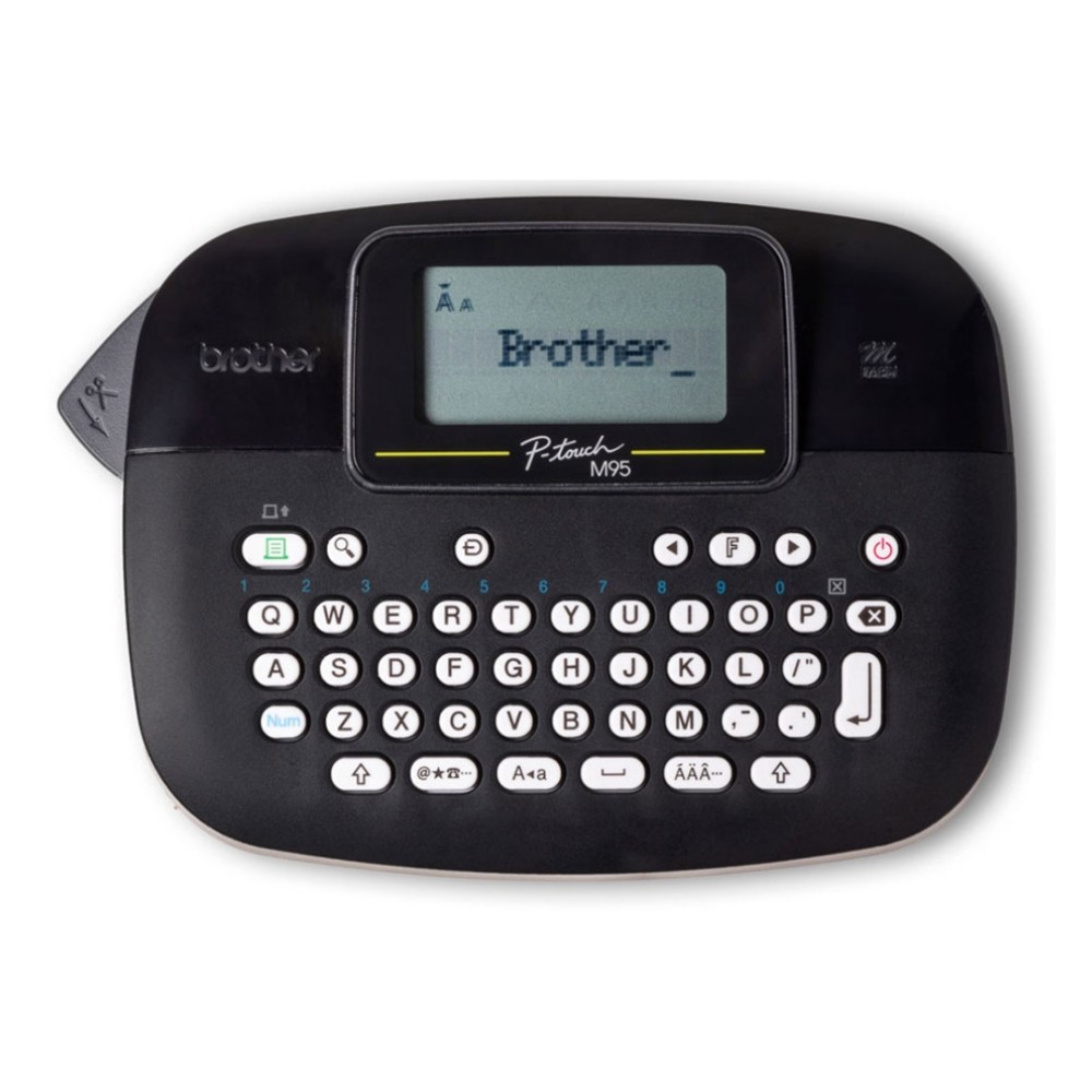 Rotulador Eletrônico Portátil Brother, PT-M95BKBP, Impressão por Transferência Térmica, Etiquetas de Até 12 mm, Display LCD, Preto