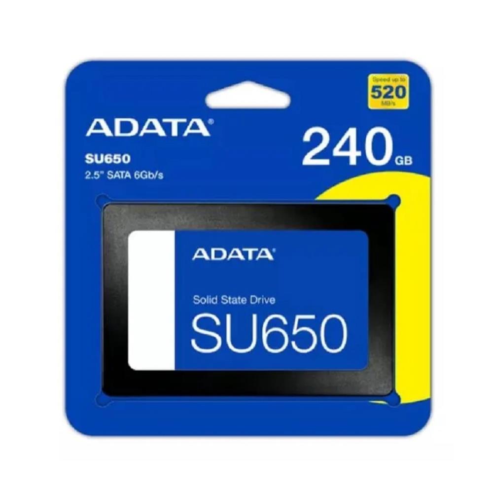 SSD Adata SU650, 240GB, Sata III, Leitura 520MB/s e Gravação 450MB/s