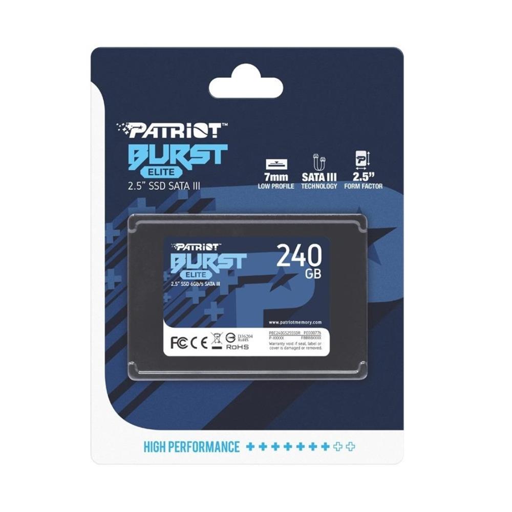 SSD Patriot Burst Elite, 240GB, Sata III, Leitura 450MB/s e Gravação 320MB/s
